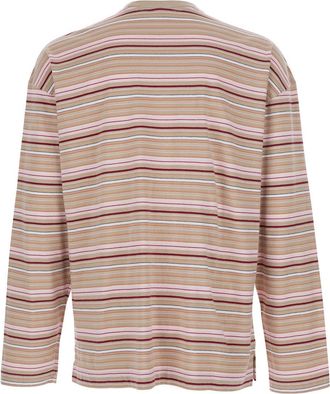 Sunflower Mens T-Shirt Stripe Ls Pocket Beige Cotton Top