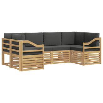 vidaXL Conjunto De Sof&aacute; Seccional 6 Pcs Blanco Y Antracita Vidaxl