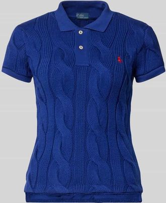 Polo Ralph Lauren Poloshirt mit Label-Stitching in Royal, Größe XXL