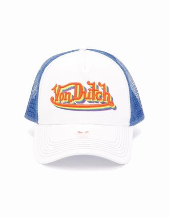 Von Dutch Womens Von Dutch Trucker Newark Cotton White / Rainbow Caps