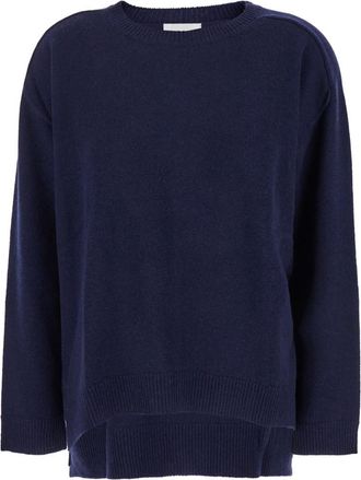 Parosh Blue Solid Crew Neck Sweater