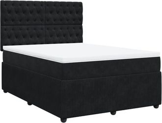 vidaXL Vidaxl - Cama Box Spring Con Colch&oacute;n Terciopelo Negro 160x200 Cm