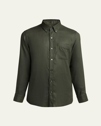 Tom Ford Mens Slim-Fit Gabardine Button-Down Shirt