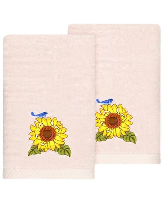 Linum Home Textiles Turkish Cotton Girasol 2pc Embellished Fingertip Towel Set