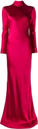 Michelle Mason open-back long-sleeve gown dress - women - Silk - 0 - Red