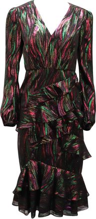 Saloni Rainbow Ayla Dress in Multicolor Silk