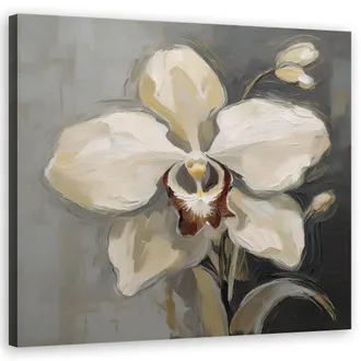 Artgeist Quadro Su Tela, Orchidea Bianca Dipinta - 50x50