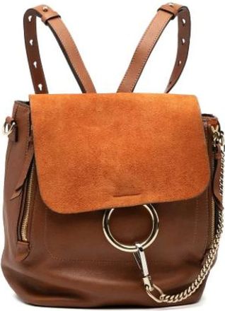 Chlo&eacute; Pre-owned Backpacks, female, Brown, Size: ONE SIZE Pre-owned Leather Backpack