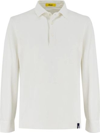 Drumohr Tops, Heren, Wit, L, Katoen, Klassieke Katoenen Poloshirt