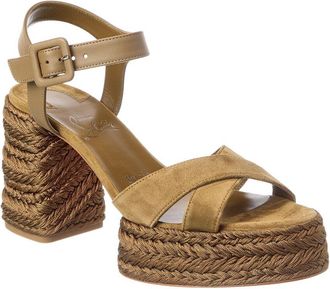Christian Louboutin Logo Suede Sandal