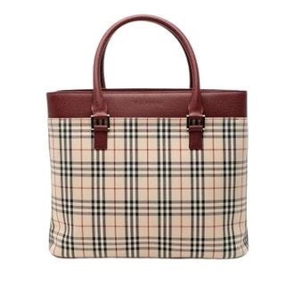 Burberry Pre-owned Plaid Canvas Tote - Dames - Vintage Shopper - Veelkleurig - ONE Size - Leer - Vintage