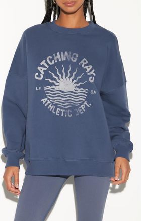 Spiritual Gangster Catching Rays Oversize Cotton Graphic Sweatshirt in Vintage Indigo at Nordstrom Rack, Size X-Small