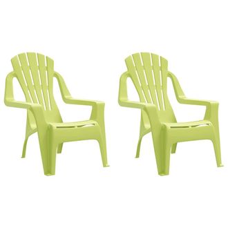 vidaXL Sedie Giardino 2pz Bambini Verdi 37x34x44cm Pp Aspetto In Legno - Vidaxl