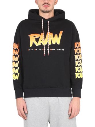 Aries Logo-Print Cotton Sweatshirt - Black