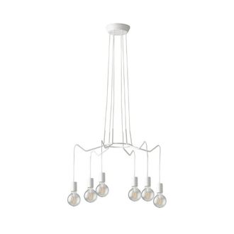 Netlighting Habitat 6 Light Hanging Wire Pendant White E27