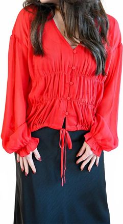 Greylin Beach Street Button Up Blouse In Cherry