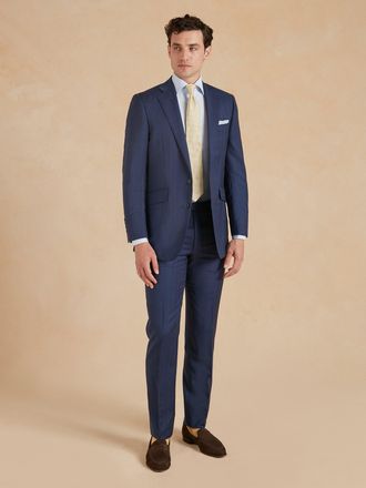 Oliver Brown Eaton Classic Fit Suit - Navy Soft Check