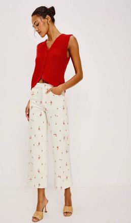Rails Getty Crop Jean In Ecru Romantic Floral