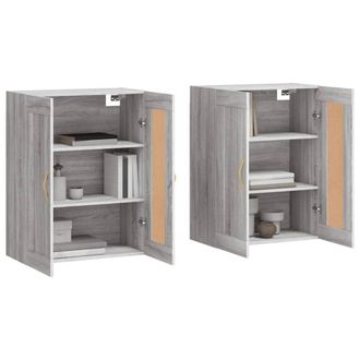Berkfield Home Wall Mounted Cabinets 2 pcs Grey Sonoma Engineered Wood