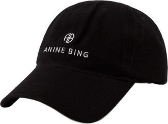 Anine Bing Womens S-12-9084-000 Cotton Baseball Cap Black