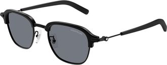 Montblanc MB0390S Asian Fit 003 Mens Sunglasses Black Size 50