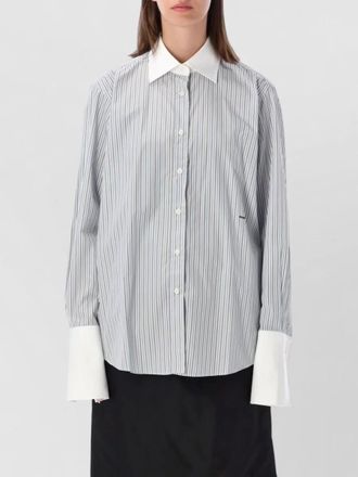 Prada striped relaxed-fit cotton shirt