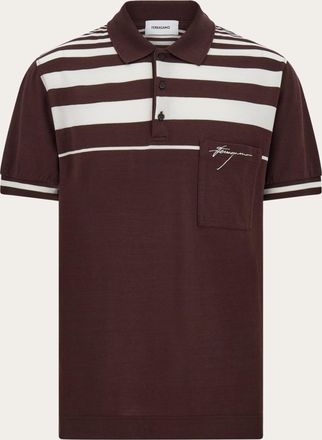 Ferragamo Uomo Polo con righe Marrone