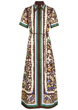 Alemais Alemais Maroc Printed Linen Maxi Shirt Dress - Multicoloured - 6 (UK6 / XS)