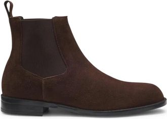 BOSS Brown Suede Leather Chelsea Boots