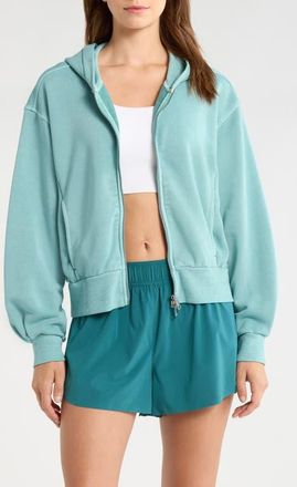 Beyond Yoga Fade Out Full Zip Hoodie in Washed Teal Sea at Nordstrom, Size X-Small