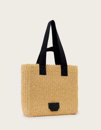 AllSaints Izzy - Borsa shopping in rafia naturale-Neutro