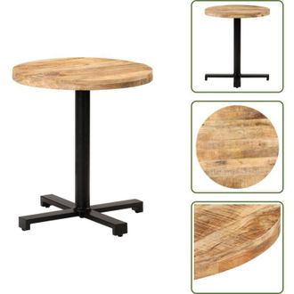 vidaXL Tavolo da bistro - vidaXL Tavolino da Bistrot Rotondo &Oslash;70x75 cm in Legno di Mango Grezzo - Tavolo in legno naturale