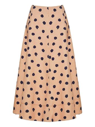 Cara Cara Aisha polka dot-print midi skirt - women - Cotton - 00 - Neutrals