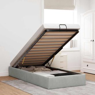vidaXL Struttura Letto Pouf Senza Materasso 80x200 Cm Velluto - Vidaxl