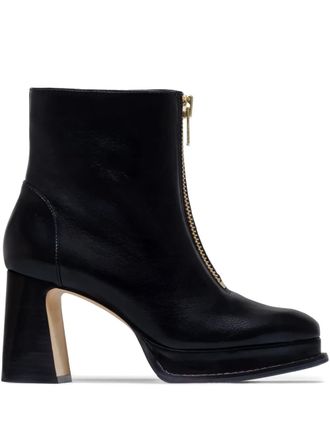 Bernardo 95mm Mafalda zip-front platform boots - Black