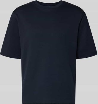 Profuomo T-Shirt mit Logo-Print und Rundhalsausschnitt in Marine, Gr&ouml;&szlig;e XXL