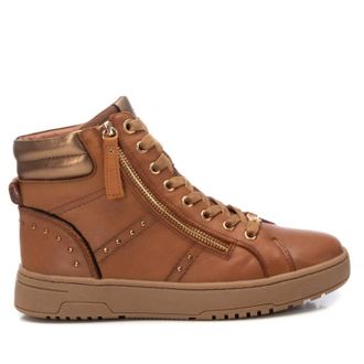 Xti Womens Leather Ankle Booties In Camel