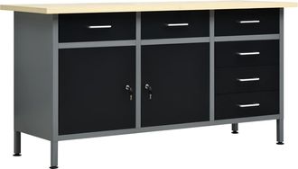 vidaXL Vidaxl - Banco Da Lavoro Nero 160x60x85 Cm In Acciaio