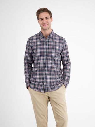 Lerros Karohemd LERROS, Damen, Gr. XXL, N-Gr, blau (storm blau), Web, Obermaterial: 100% Baumwolle, kariert, normal h&uuml;ftbedeckend, Rundhals, 2-Knopf-Manschet