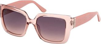 Guess Square Quattro G Plastic Zonnebril - Dames - Zonnebrillen - Roze - 53 MM - Accessoires