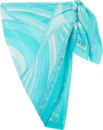 Pucci Iride-print sarong - Blauw