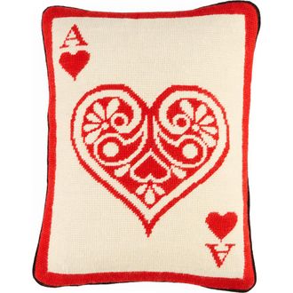 Jonathan Adler Ace Needlepoint Pillow in Red /Cream at Nordstrom, Size 12X16