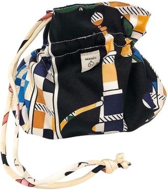 Herm&egrave;s Multi-Color Silk Pouch (Pre-Owned)