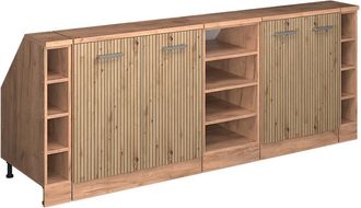 Vicco Armario De Cocina Para Techo Inclinado R-line, Roble Artesanal, 210 Cm Lote De 5 Carcasas De Armario 60 Cm De Profundidad, Vicco