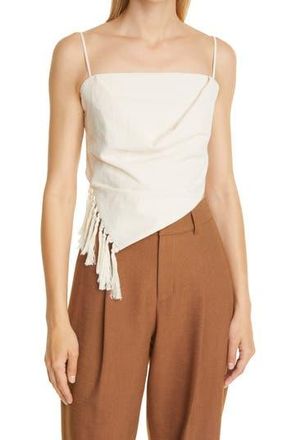Nanushka Raelynn Fringe Back Cotton Camisole in Creme at Nordstrom Rack, Size Xx-Small