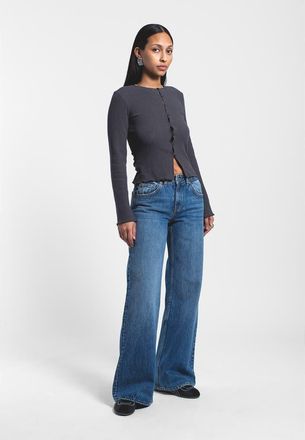 Dr. Denim Rhue Low Wide Jeans in Stream Mid Used at Nordstrom, Size 26