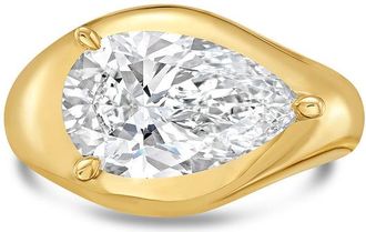 Diana M. Jewels 18KT YELLOW GOLD LAB GROWN PEAR SHAPE DIAMOND FASHION RING WEIGHING 6.00 CTS TW