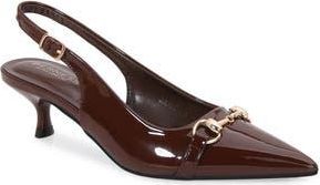 Berness Juliette Pointed Toe Kitten Heel Slingback Pump in Brown at Nordstrom Rack, Size 7.5
