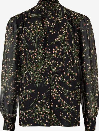 Giambattista Valli Schluppenbluse aus Seidengeorgette Wild Flowers