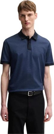 HUGO BOSS Gegemerceerd katoenen poloshirt - Heren - Polos - Blauw - 3XL - Katoen - Tops